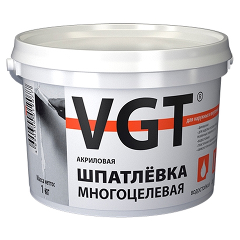 шпаклевка многоцелевая VGT вн/нар работ акрил 1кг