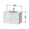 Duravit Brioso BR431202222 Тумба подвесная под раковину 234483, 2 ящика, 555x820x479мм, цвет White High Gloss
