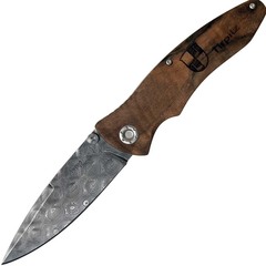 Фото Складной нож Boker Tirpitz, сталь дамаск, рукоять ореховое дерево