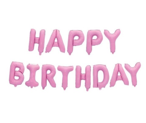 Шар К Надпись, Happy Birthday, Розовый, 16