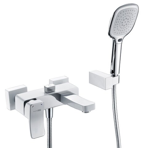 WasserKRAFT Aller 1061WHITE Смеситель для ванны с коротким изливом, цвет: хром