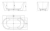 BelBagno BB202-1500-750 Отдельностоящая акриловая ванна в комплекте со сливом-переливом, 150x75, цвет: белый