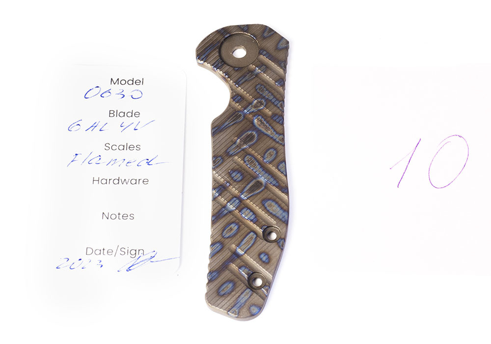 Накладка кастомная для Zero Tolerance 0630 ZT0630 титан - фотография 