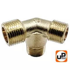 Фитинг-тройник UNITED PARTS для компрессора угловой, резьба внешняя 3/8
