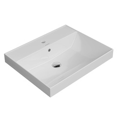 Kerama Marazzi Cubo Раковина 60х48.5х18см., подвесная, мебельная, 1 отв., с переливом, цвет: белый глянцевый фото