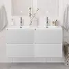 BelBagno UNO-1200-4C-SO-BO База под раковину подвесная с фрезерованными ручками по всей длине фасада с четырьмя выкатн. ящ., Bianco Opaco, 1200x455x608