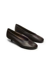 Massimo Dutti Кожаные балетки на низком каблуке - Limited Edition, коричневый