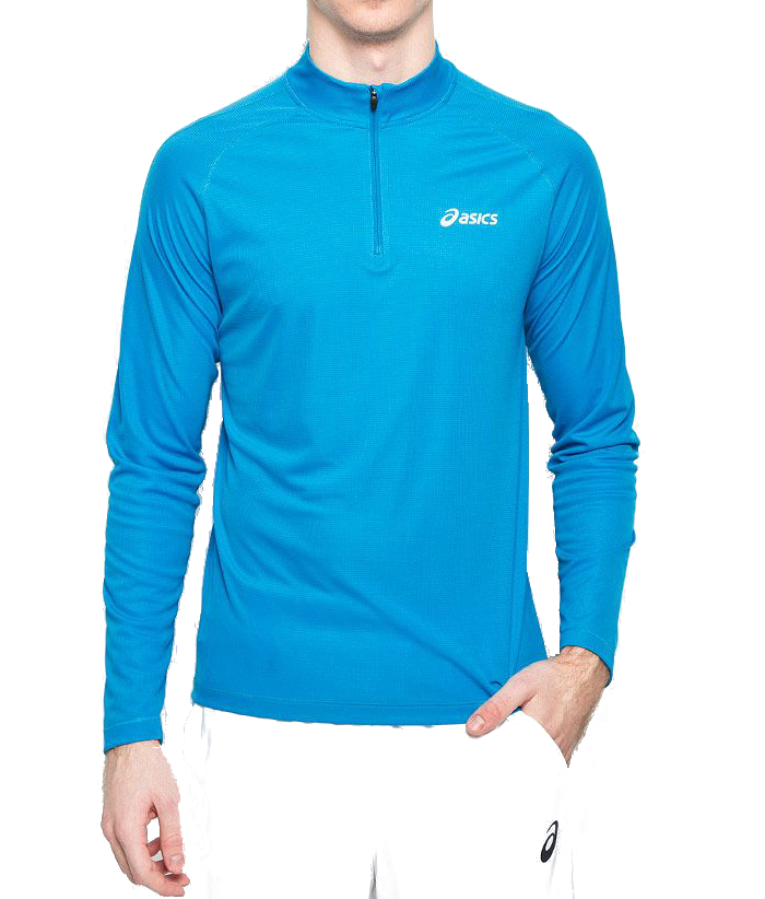 Asics Ls 1/2 Zip Top Мужская рубашка для бега голубая