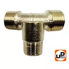 Фитинг-тройник UNITED PARTS для компрессора угловой, резьба внешняя 3/8