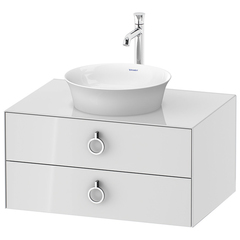 Duravit White Tulip WT499008585 Тумбочка подвесная, 408x800x550 мм, 2 ящика с ручкой, цвет: белый высокоглянцевый фото