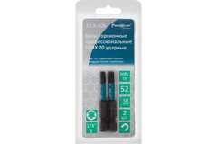 Биты профессиональные, торсионные, сталь S2, 1/4" Е TORX 20 х50  (2шт.), (уп.)