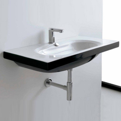 ArtCeram Blend BLL005 01 50 NERO/BI*1 Раковина подвесная, 91x45 фото