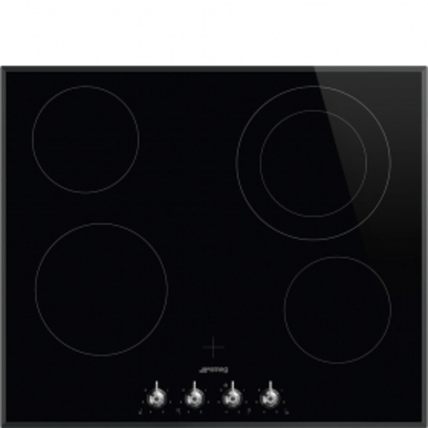 Cтеклокерамическая варочная панель черная Smeg SE364ETBM