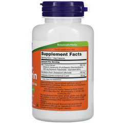 Now Foods, Силимарин, экстракт расторопши, 300 мг, 100 растительных капсул