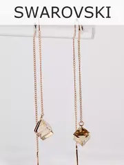 Серьги-протяжки Миражи с кристаллами Swarovski шампань