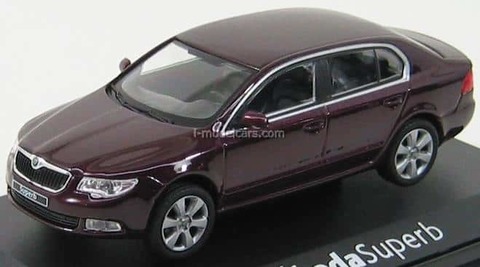 Skoda Superb II 2008 Rosso Brunello metallic red Abrex 1:43