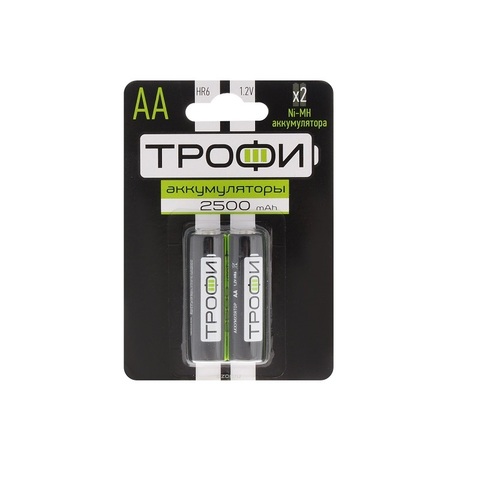 Аккумулятор Трофи, тип АА, Ni-Mh, 2500 mAh, 2 шт.