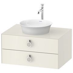 Duravit White Tulip WT49900H4H4 Тумбочка подвесная, 408x800x550 мм, 2 ящика с ручкой, цвет: Nordic White HighGloss фото