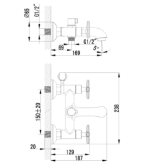 LEMARK Серия plus SPIRIT. Смеситель для ванны с коротким изливом – LM1912C