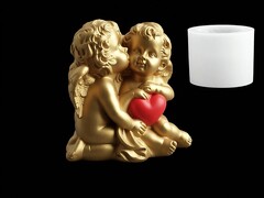 Силиконовый молд Ангелочки с сердцем № 14