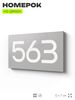 Номер на дверь 563, табличка на дверь для офиса, квартиры, кабинета, аудитории, склада, серая 120х70 мм, Айдентика Технолоджи