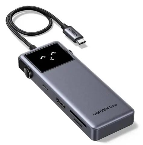 Хаб USB-C UGREEN CM889 (75179) 7-в-1 USB-C Hub, серый космос