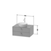Duravit White Tulip WT49900H4H4 Тумбочка подвесная, 408x800x550 мм, 2 ящика с ручкой, цвет: Nordic White HighGloss