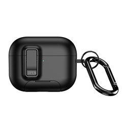 Усиленный чехол черного цвета с замком и подставкой для наушников AirPods Pro 3, серия PECQ Series от Dux Ducis