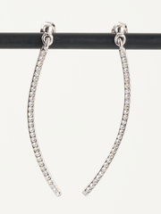 Серьги-подвески Тонкая линия с кристаллами Swarovski