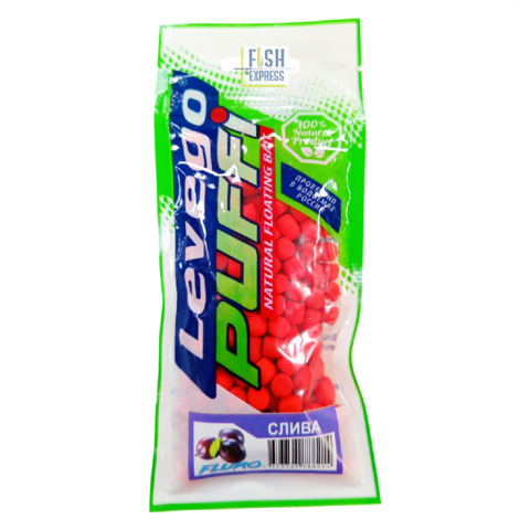 Воздушное тесто Levego Puffi ЧЕСНОК 15гр, цвет Fluo UV красный, размер mini (4-6мм) заказ от 5 шт.