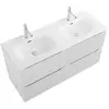 BelBagno UNO-1200-4C-SO-BO База под раковину подвесная с фрезерованными ручками по всей длине фасада с четырьмя выкатн. ящ., Bianco Opaco, 1200x455x608