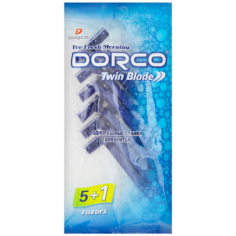 DORCO TD-705 однораз.станок (5+1 шт. в подарок) фиксир.головка с 2лезвиями (Ю.Корея)
