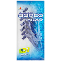 DORCO TD-705 однораз.станок (5+1 шт. в подарок) фиксир.головка с 2лезвиями (Ю.Корея)