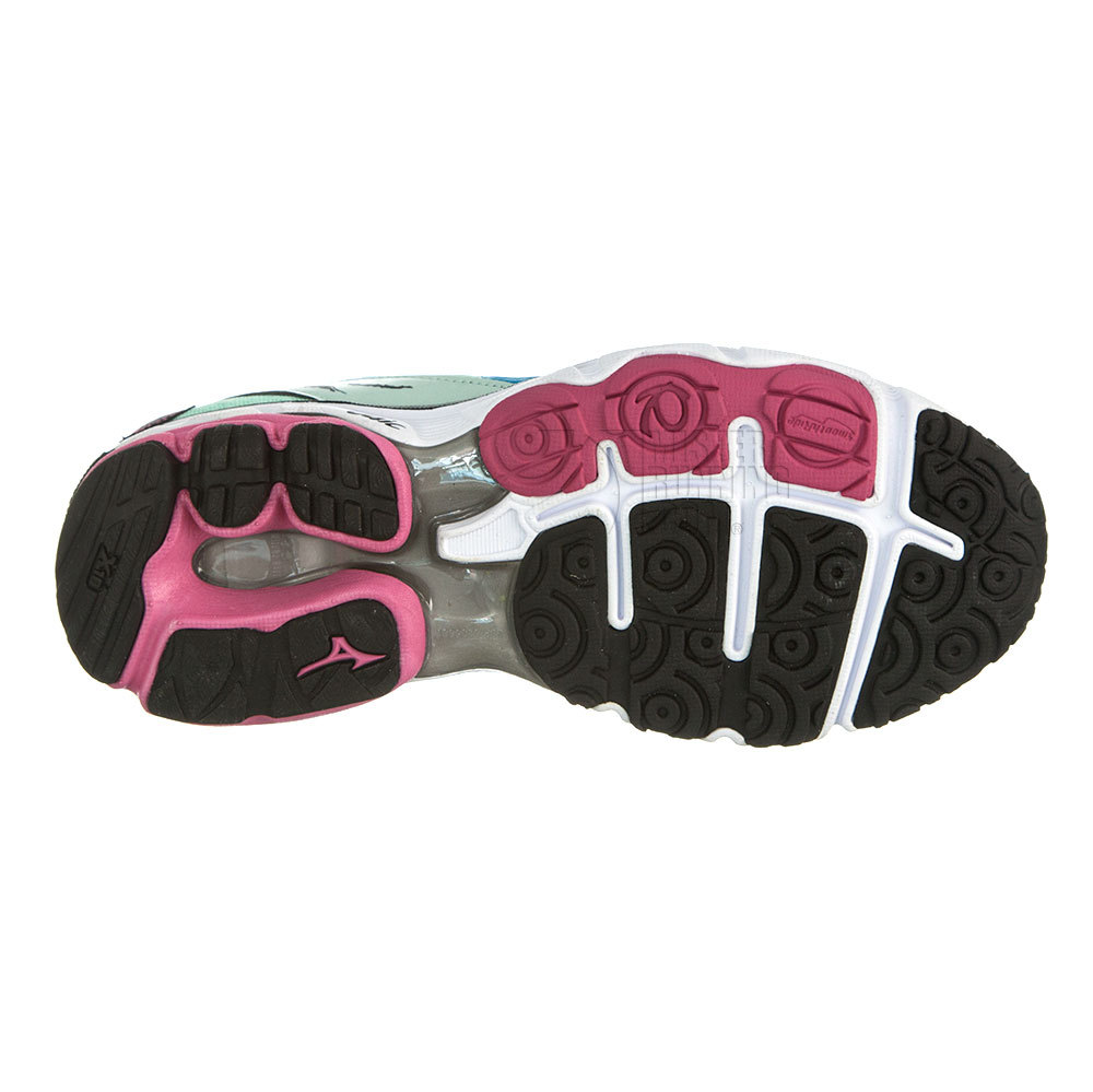 Mizuno Wave Rider 17 Кроссовки для бега женские Green/Blue/Pink - 4