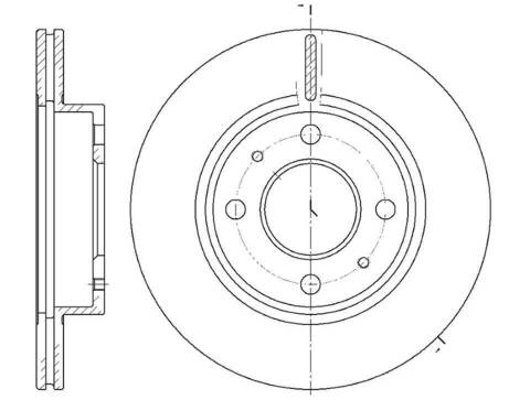 Диск тормозной вентилируемый G-brake  GR-02066