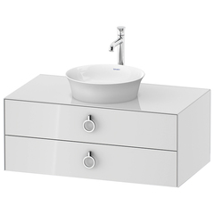 Duravit White Tulip WT499108585 Тумбочка подвесная, 408x1000x550 мм, 2 ящика с ручкой, цвет: белый высокоглянцевый фото