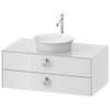 Duravit White Tulip WT499108585 Тумбочка подвесная, 408x1000x550 мм, 2 ящика с ручкой, цвет: белый высокоглянцевый