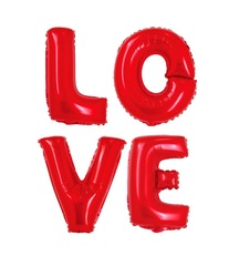 Шар К Надпись, Love, Красный, 16''/41 см (под воздух)