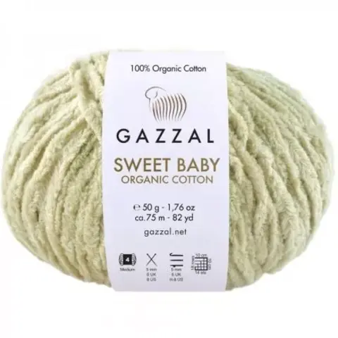 Пряжа Gazzal Sweet Baby Organic Cotton 2605 липа