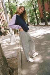 ZARA БРЮКИ В КЛЕТКУ С ЭЛАСТИЧНЫМ ПОЯСОМ, БЕЛЫЙ/ЧЕРНЫЙ