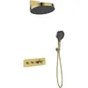 Cezares RAIN2-SET-T-BORO Душевой набор с термостатическим смесителем, брашированное золото