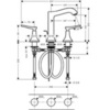 Hansgrohe Metropol Classic 31331090 Смеситель для раковины двухвентильный на 3 отверстия с донным клапаном