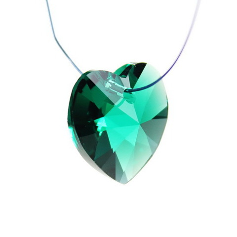 6228 Подвеска Сваровски Сердечко Emerald (14,4х14 мм) ()