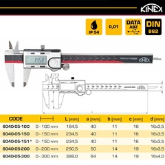 Штангенциркуль электронный ШЦЦ-1-150/40мм 0,01мм DIN862 ABSOLUTE ZERO IP54 Kinex K-Met 6040-05-150