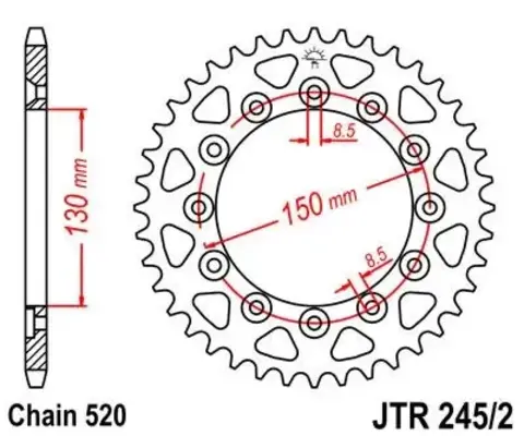 Звезда ведомая Honda XL250 XL600 JTR245/2.40