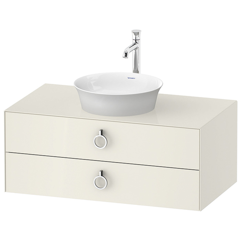 Duravit White Tulip WT49910H4H4 Тумбочка подвесная, 408x1000x550 мм, 2 ящика с ручкой, цвет: Nordic White HighGloss