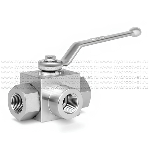 Фото KHB3K-G1/2-L-1111-01-1 - Шаровой кран 3/2 на высокое давление, резьба G1/2