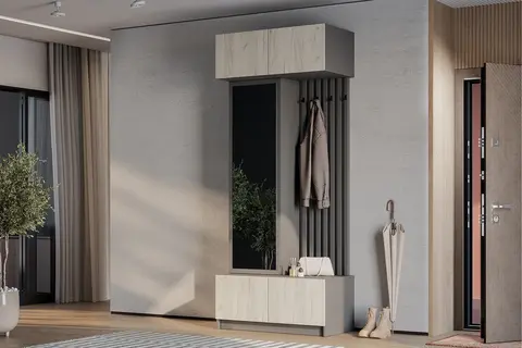 Прихожая Багира графит / крафт белый