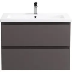 BelBagno KRAFT-750-2C-SO-GSO База под раковину подвесная с фрезерованными ручками по всей длине фасада с двумя выкатн. ящ., Темно-Серый Мат.,750x455x500 фото