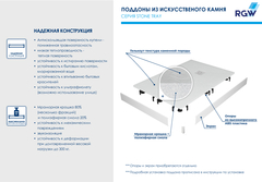 Душевой поддон из искусственного камня 800x1200 RGW Белый